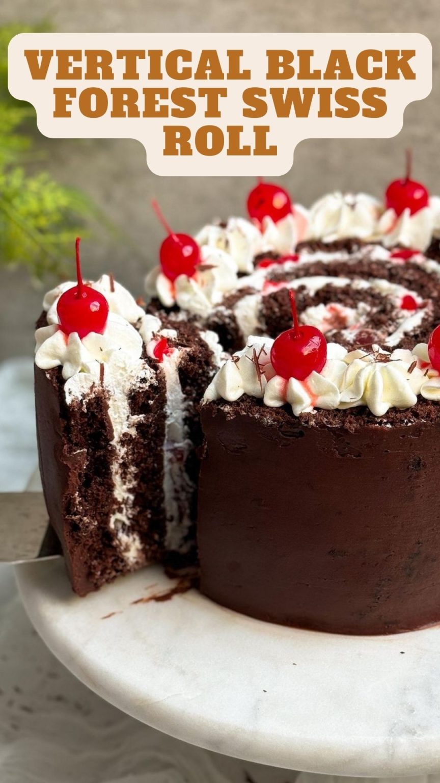 Vertical Black Forest Swiss Roll Am Chef