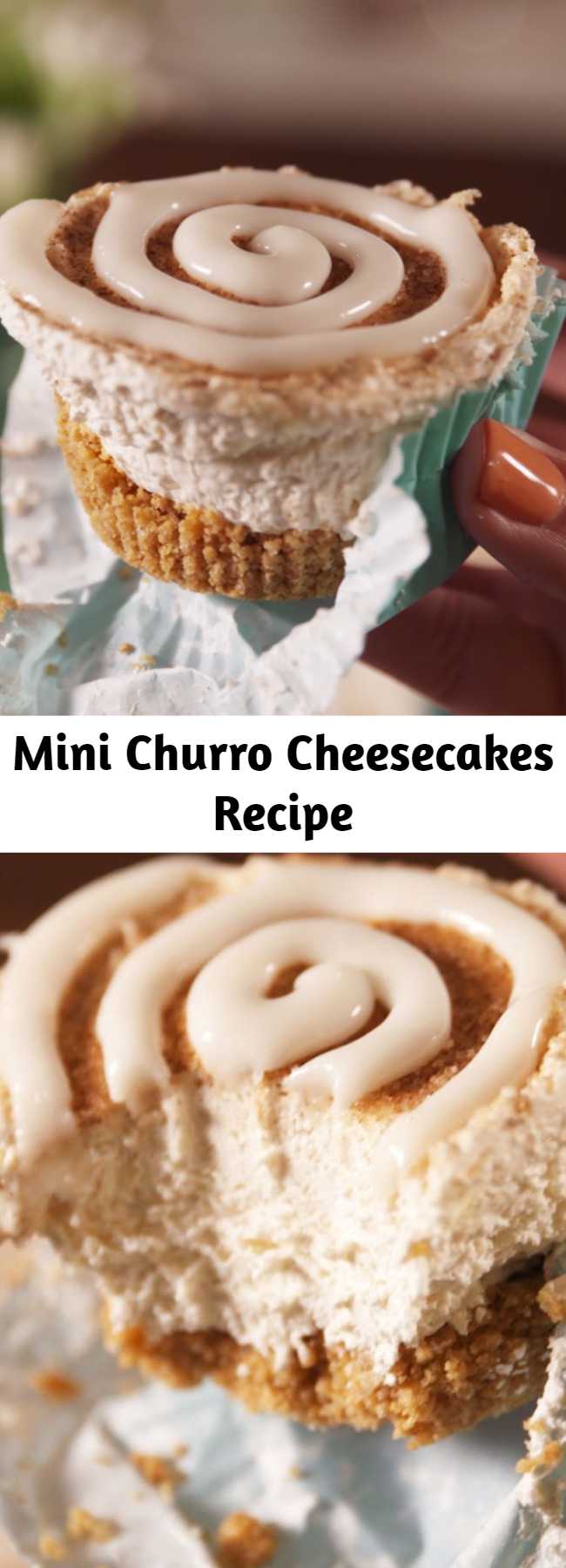 Mini Churro Cheesecakes Recipe - If a churro and a cheesecake had a baby, this would be it.