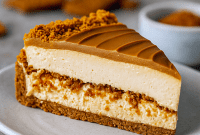 A rich and creamy No Bake Layered Cheesecake made with Biscoff cookies, silky cookie butter filling, and a crunchy crust. This Nut Free Cheesecake is a dreamy dessert, perfect for anyone hunting for Amazing Dessert Ideas, Cheesecake Flavours Ideas, or easy Non Baked Cheesecake Recipes. The best Biscotti Cheesecake Recipes meet indulgence in this Recipe Cheesecake, with layers that look like a playful Reverse Cheesecake.