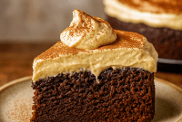 Moist Mexican Chocolate Milk Cake topped with whipped cinnamon cream, a rich and spiced A Mexican Dessert perfect for fans of Mexican Pudding Recipes, Dessert Recipes With Milk, and indulgent Mexican Chocolate Desserts.