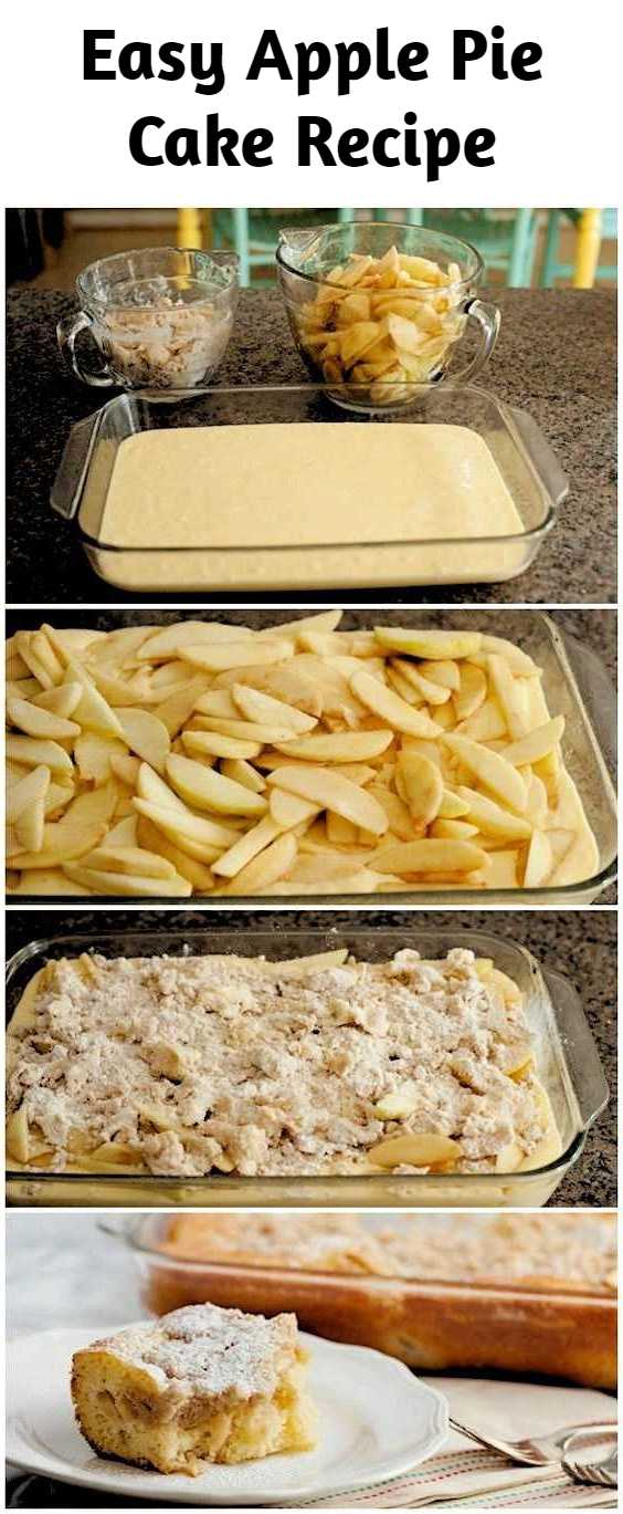 Easy Apple Pie Cake Recipe - Craving some cake, but still hungry for pie? This fruity dessert combines the best of both worlds, with apple-pie goodness blended into a moist sheet cake.