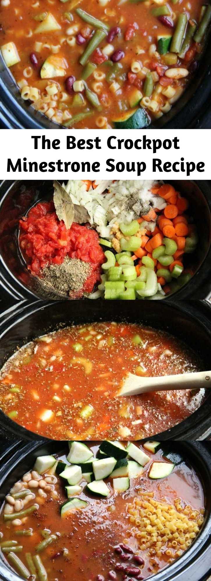 The Best Crockpot Minestrone Soup Recipe - What makes this The Best Crockpot Minestrone Soup? The flavor is spot-on and check out the obscene amount of veggies packed into this bad boy. Amazing!