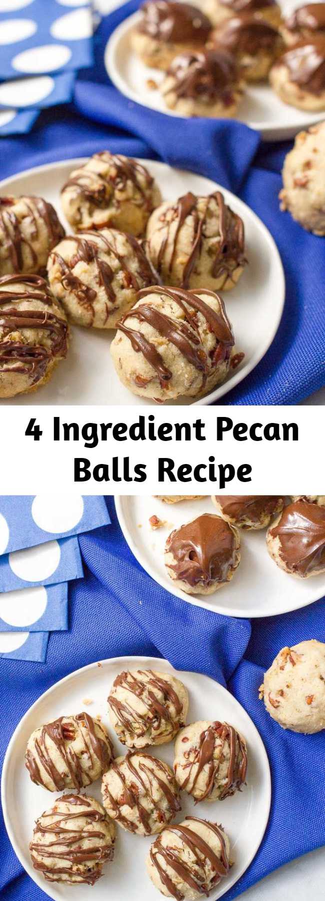 4 Ingredient Pecan Balls Recipe - Easy 4-ingredient pecan balls make a great game day snack, appetizer or anytime treat!