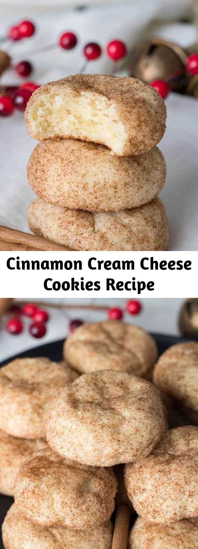 Cinnamon Cream Cheese Cookies Recipe - Cinnamon Cream Cheese Cookies, an easy, tender cookie bursting with cinnamon sugar. These cinnamon cream cheese cookies make for the perfect Christmas (or anytime!) cookie!