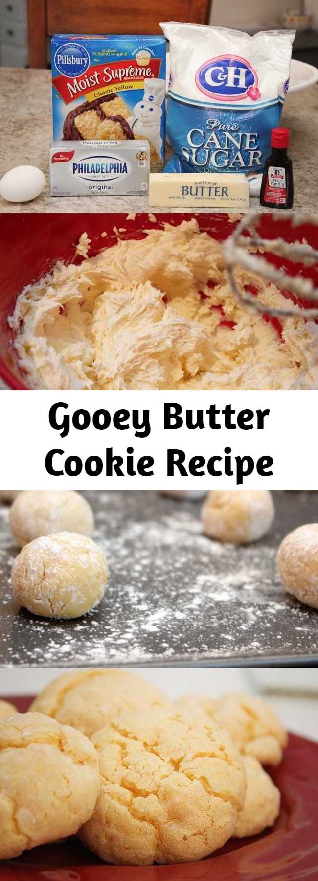 Gooey Butter Cookie Recipe - Gooey Butter Cookie's are absolutely delicious!  These cookies stay super light and fluffy and have a sweet vanilla taste.