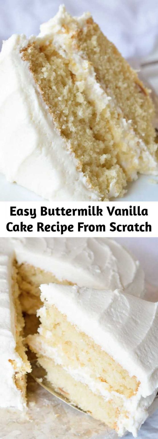 Easy Buttermilk Vanilla Cake Recipe From Scratch – 9am Chef