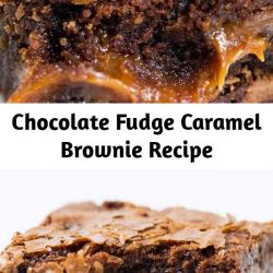 Chocolate Fudge Caramel Brownies - Easy to make brownies that are loaded with chocolate chips and layers of gooey caramel. Rich, chewy and simply amazing!