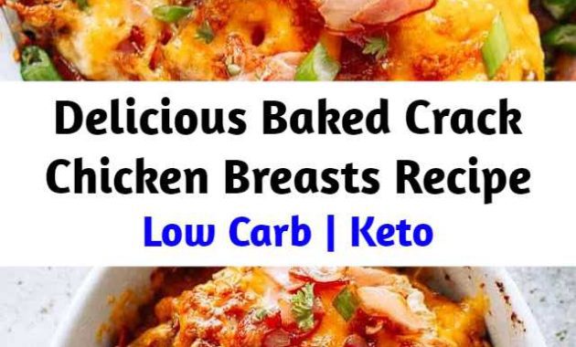 Baked Crack Chicken Breasts, also referred to as Ranch Chicken with Bacon, is a delicious and creamy dish loaded with cheese and bacon. Hard to believe that Crack Chicken is also Low Carb and Keto-Friendly! #crackchicken #ketorecipes #lowcarb #chickendinner