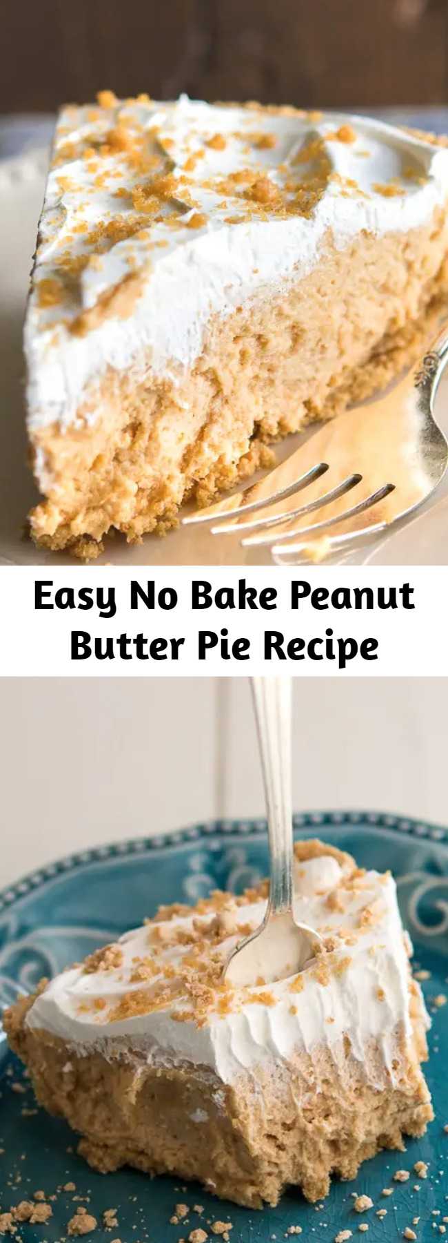 Easy No Bake Peanut Butter Pie Recipe - Our simple no bake peanut butter pie recipe is a sweet, creamy, delicious and quick treat. It's perfect for holidays, special occasions or any time! #peanutbutter #pie #amish #nobake
