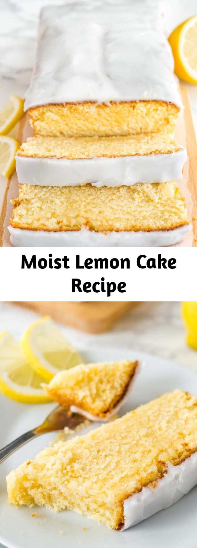This moist Lemon Cake Recipe is fluffy, tangy and so easy to make from scratch! Every bite of this supremely moist pound cake is bursting with lemon flavor. If you like the Starbucks Lemon Loaf then you'll love this homemade lemon pound cake! #LemonCake #PoundCake