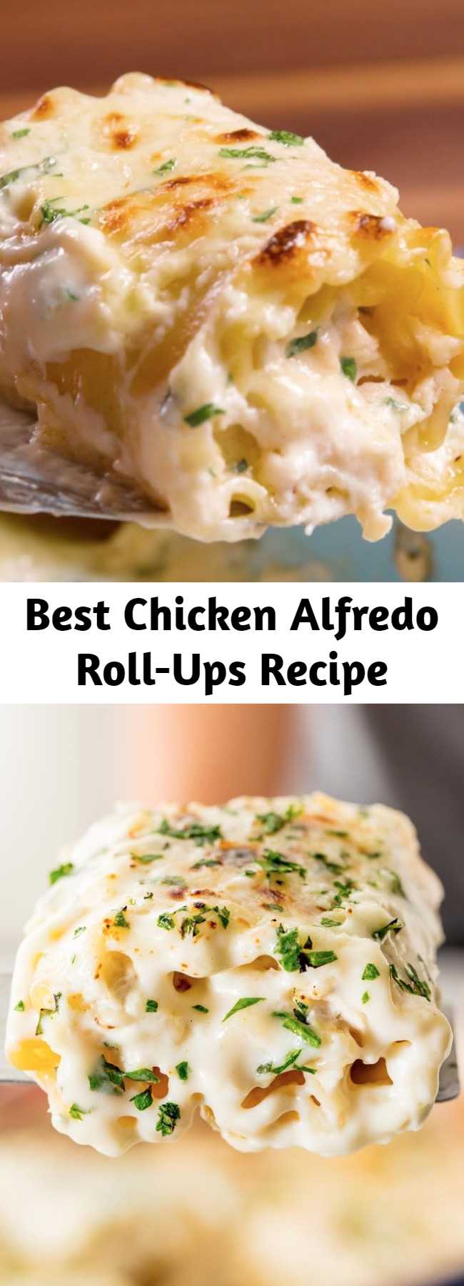 Best Chicken Alfredo Roll-Ups Recipe - Looking for an alfredo recipe? These Chicken Alfredo Roll-Ups are the best. A dreamy, creamy weeknight dinner masterpiece.