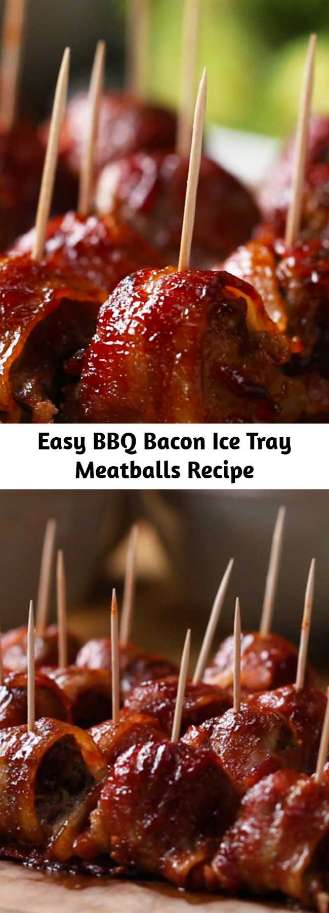 Easy BBQ Bacon Ice Tray Meatballs Recipe - I made these & they were a HUGE hit!! Didn’t think they were too much work. Everyone was raving about these & I’m going to make them again very soon! Several people requested the recipe. Easy to put together!