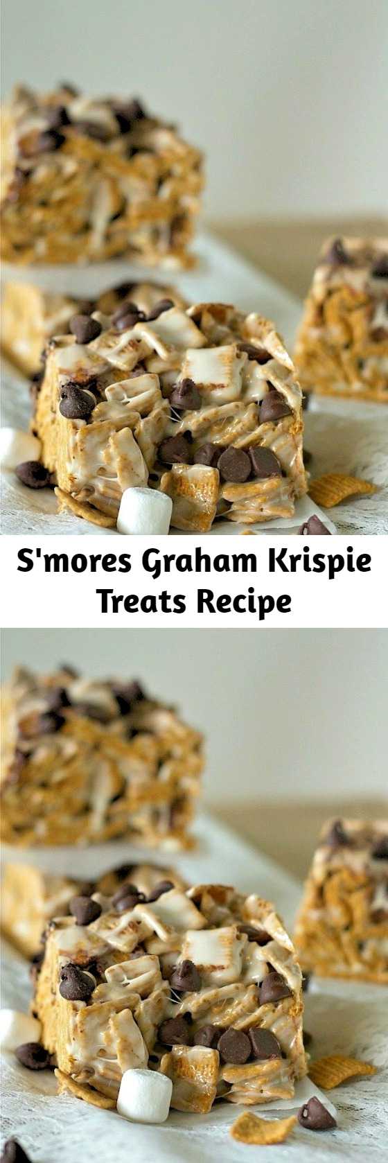 Want the taste of classic s’mores without building a campfire? These s’mores graham krispie treats come together in a flash with just a couple of ingredients! Get your summer s’mores must have in a hurry!