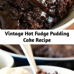 Vintage Hot Fudge Pudding Cake Recipe Hot Fudge Pudding Cake is a delicious, easy vintage recipe that everyone absolutely loves! A fudge sauce forms under a rich chocolate cake as it bakes in the oven. #puddingcake #chocolatedessert