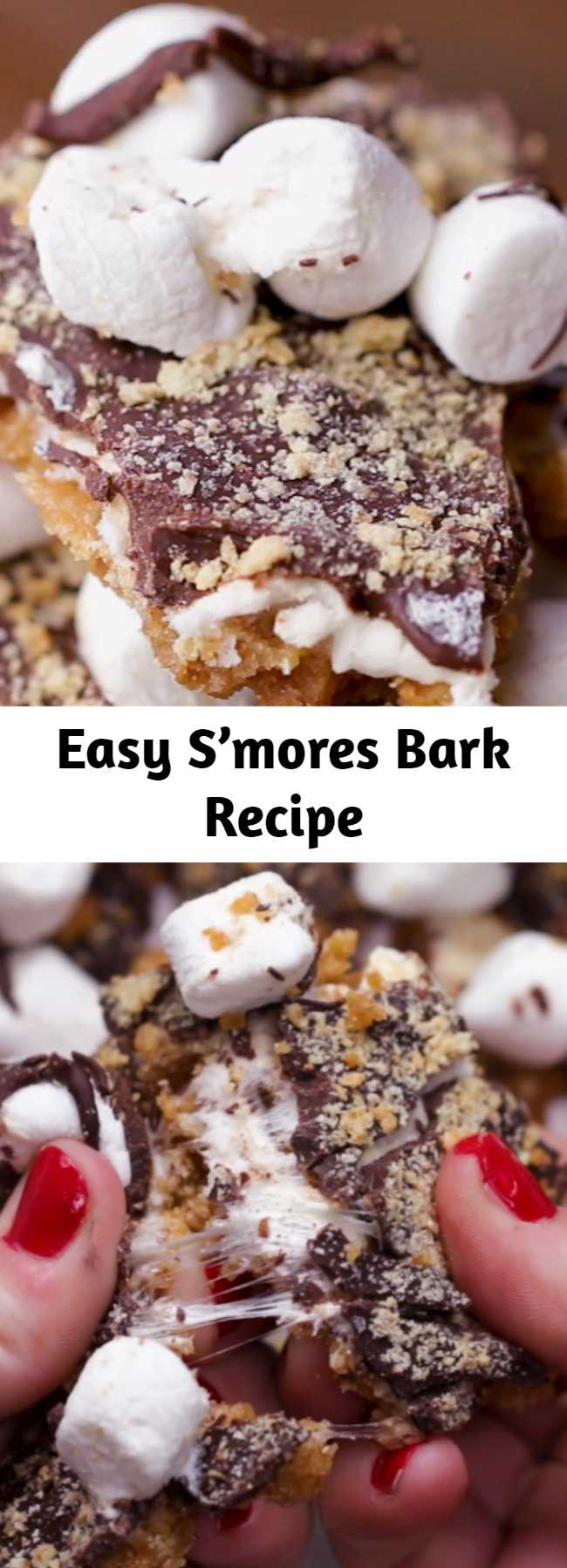 Easy S’mores Bark Recipe - This was a huge hit! It’s an great gif! You can really personalize it with crushed nuts or drizzled chocolate on top.