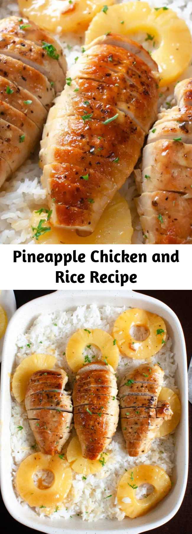 Pineapple Chicken and Rice Recipe - Pineapple Chicken with Rice Dinner Recipe. Tender chicken cooked in a sweet pineapple honey Dijon sauce and served over rice.