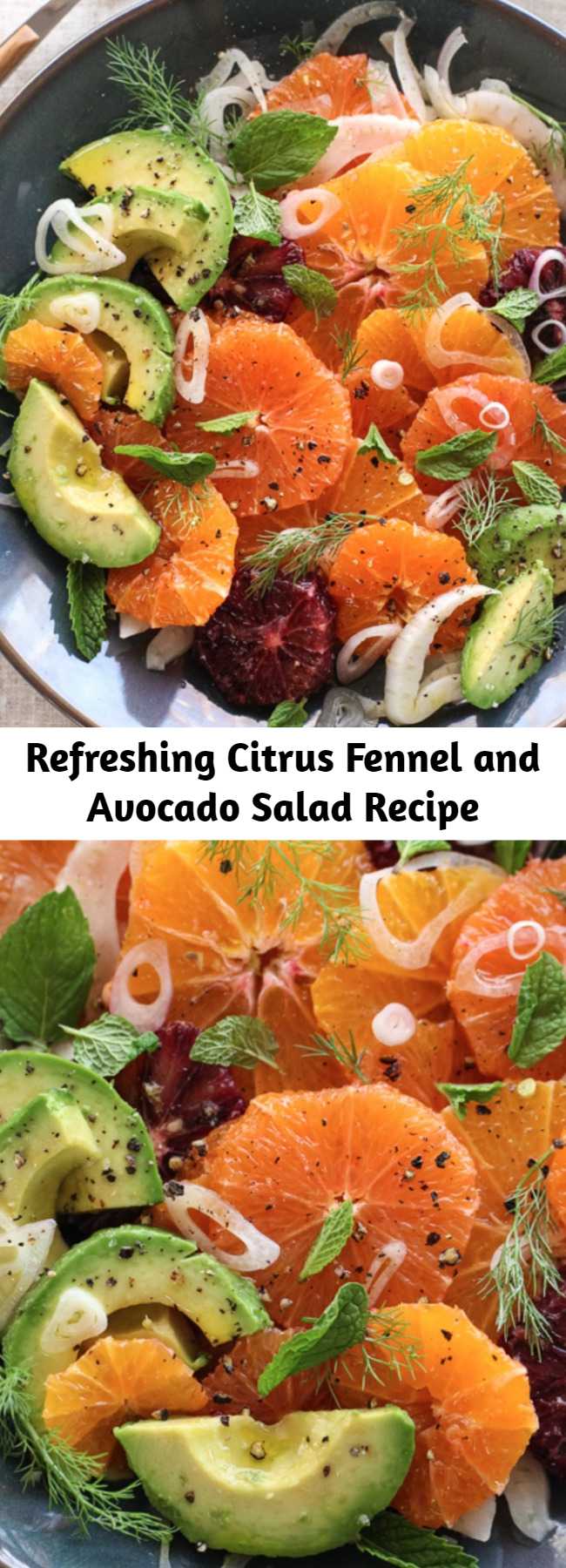 Refreshing Citrus Fennel and Avocado Salad Recipe - Now, I’ve made renditions of this recipe plenty of times in the past, but never with this many different styles of antioxidant-filled, Vitamin C-packed, oranges.