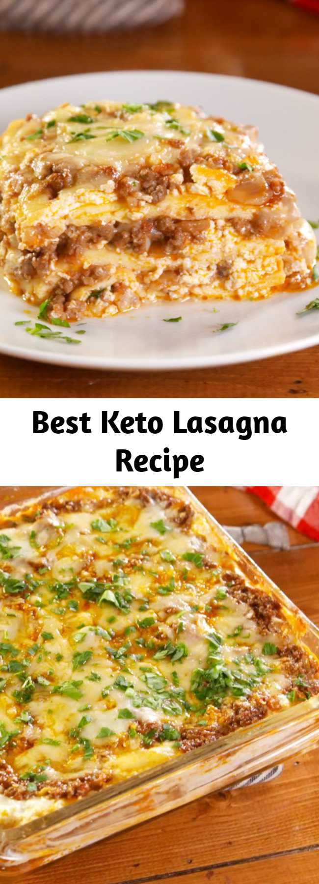 Best Keto Lasagna Recipe - Going Keto can be hard when you start thinking about what you'll be missing. Luckily, a classic lasagna won't be one of them. This lasagna uses a simple noodle replacement that once it's covered in meat and cheese, feels just like pasta. It's the comforting dish you no longer have to crave. #easy #recipe #keto #lasagna #ketorecipes #lowcarb #groundbeef #noodless
