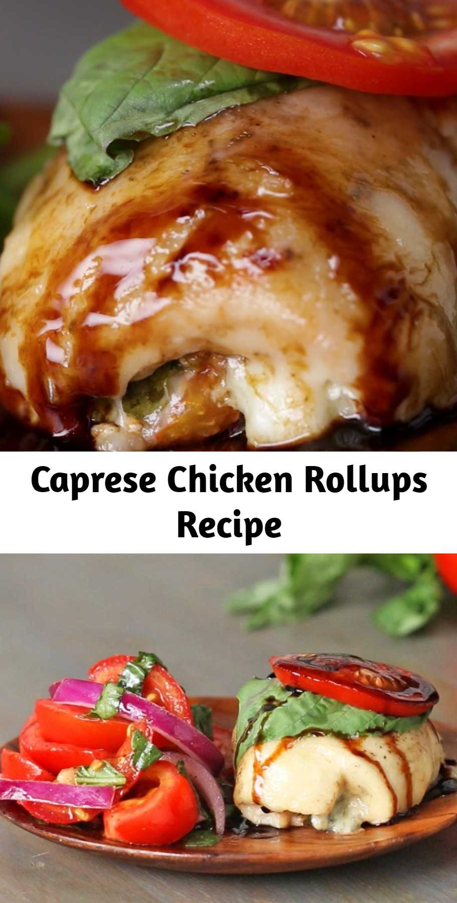 Caprese Chicken Rollups Recipe - Looking for a new way to enjoy caprese salad? Try these Caprese Chicken Rollups! You get all the fun of a caprese salad stuffed into chicken breast! It was really good!