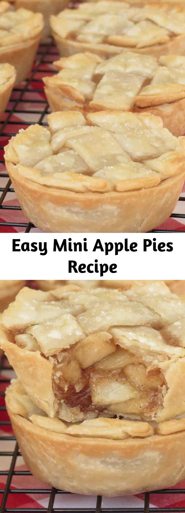 Easy Mini Apple Pies Recipe - These adorable little pies are super easy to make and the filling is so delicious, everyone will love them!