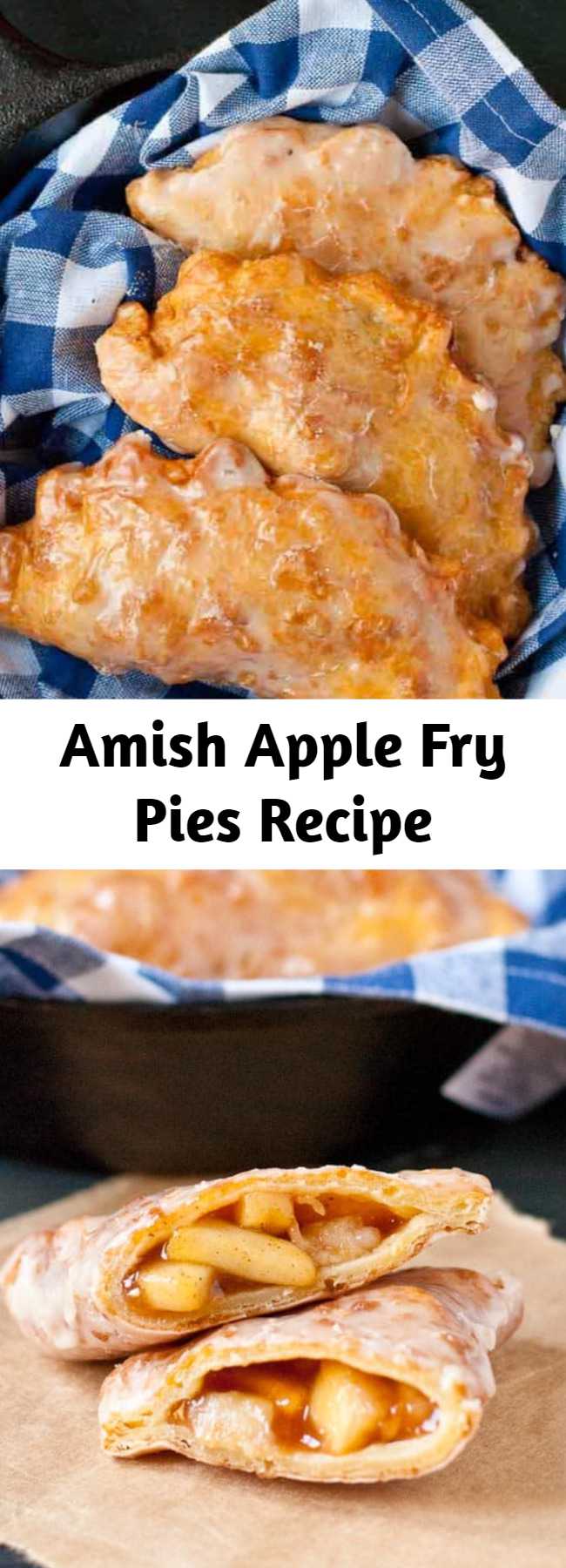 Amish Apple Fry Pies Recipe - These Amish Apple Fry Pies are irresistible. The filling is simple with just a hint of spice. The crust is tender and flaky and just a little crunchy. And the glaze? It dries into a crackly sweet coating that seals in all the goodness.