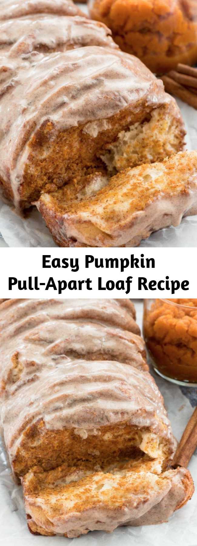 Easy Pumpkin Pull-Apart Loaf Recipe - Pumpkin pull-apart loaf is a flaky breakfast danish that you bake up easily, using refrigerated biscuit dough and pumpkin puree. It’s an easy brunch recipe, but it also makes the perfect snack or easy pumpkin dessert recipe!