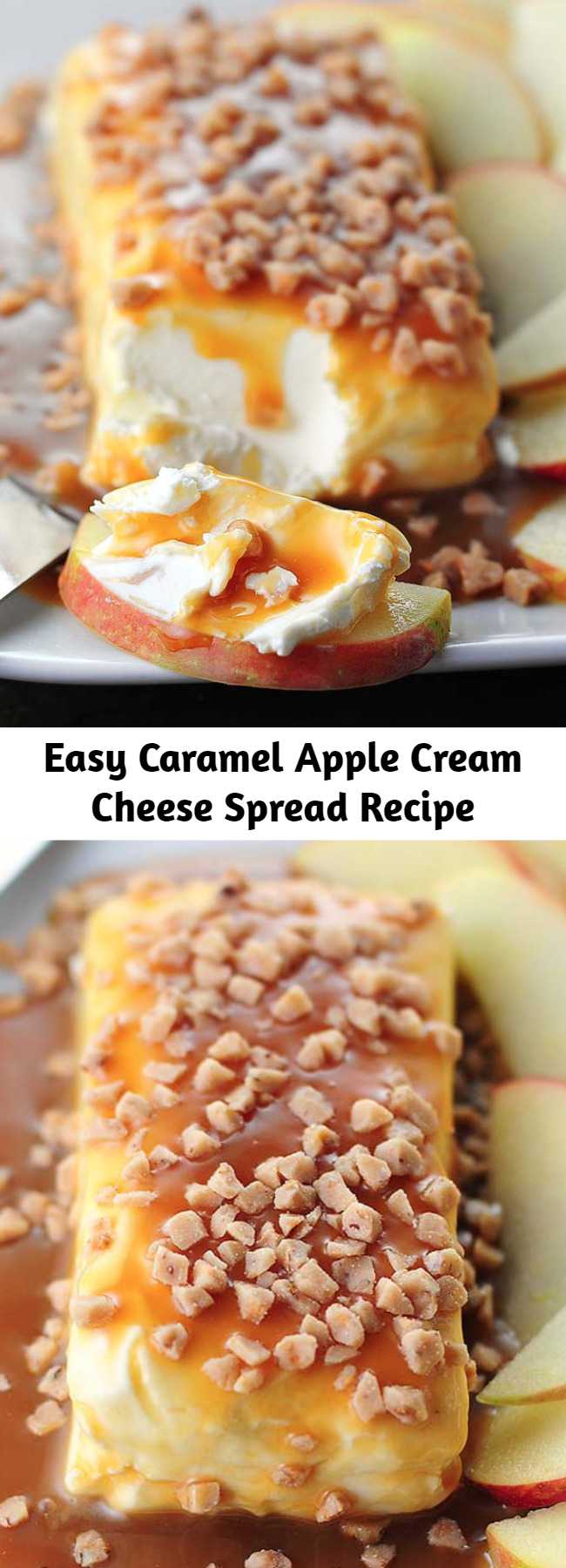 Easy Caramel Apple Cream Cheese Spread Recipe - This easy party spread is super satisfying and so easy to make and perfect for any fall entertaining.