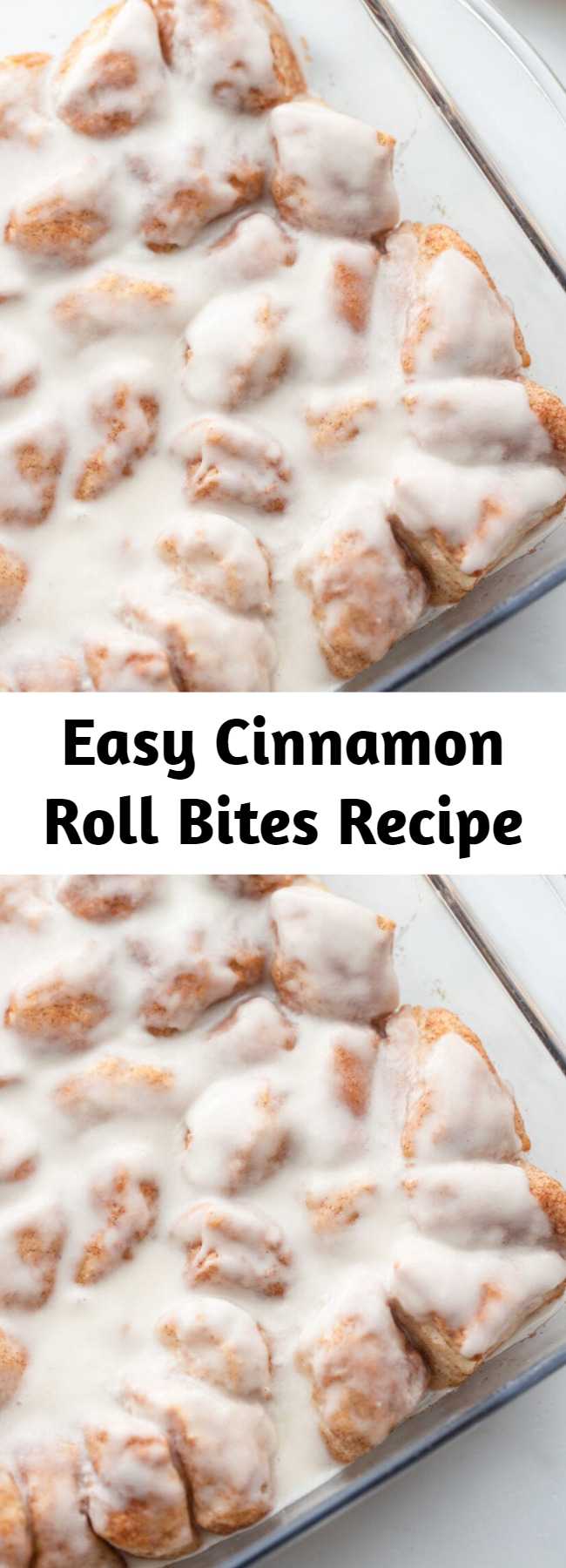 Easy Cinnamon Roll Bites Recipe - Ooey, gooey Cinnamon Roll Bites give you all the great taste of a cinnamon roll without all the work! They take no time at all to make and will vanish quicker than a blink of an eye.