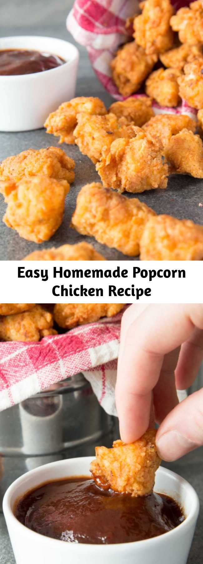 Easy Homemade Popcorn Chicken Recipe - Homemade Popcorn Chicken couldn't be easier to make! The key is marinating in buttermilk for that crispy, flaky finish. But warning, these are incredibly moreish!! #popcornchicken #chicken #kfc #gameday #snack #appetizers