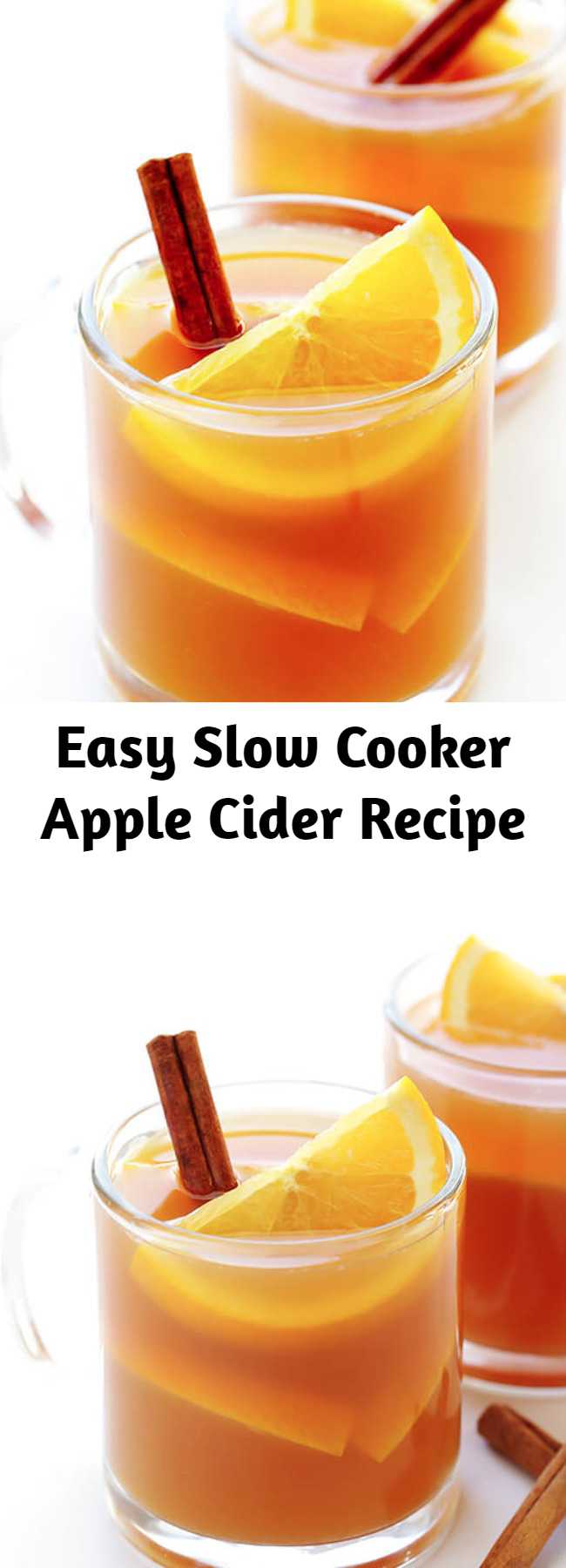 Easy Slow Cooker Apple Cider Recipe - This Slow Cooker Apple Cider recipe is easy to make from scratch, and full of the best sweet cinnamon apple flavors!
