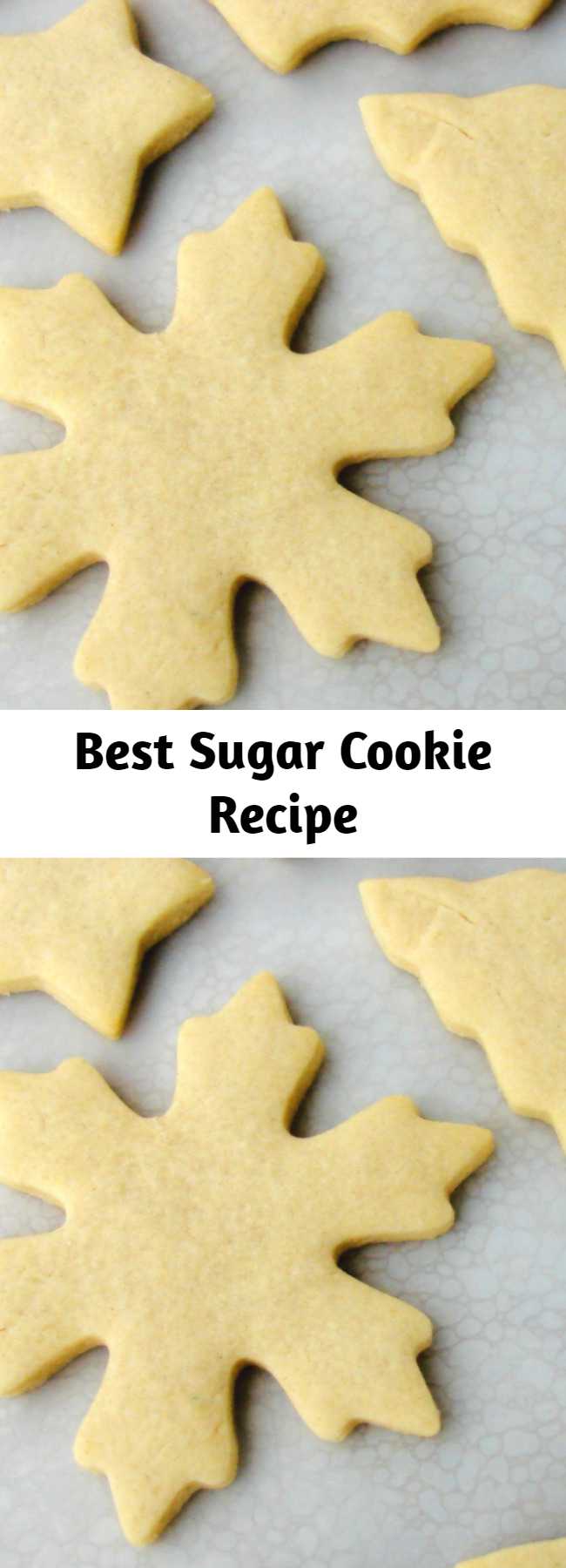 Best Sugar Cookie Recipe - This is the BEST sugar cookie recipe– no chilling the dough, cookies keep their shape when baked, soft and flavorful, perfect for decorating. Soft cut out sugar cookie recipe that keeps its shape and dough does not need to be chilled before baking- perfect edges every time!