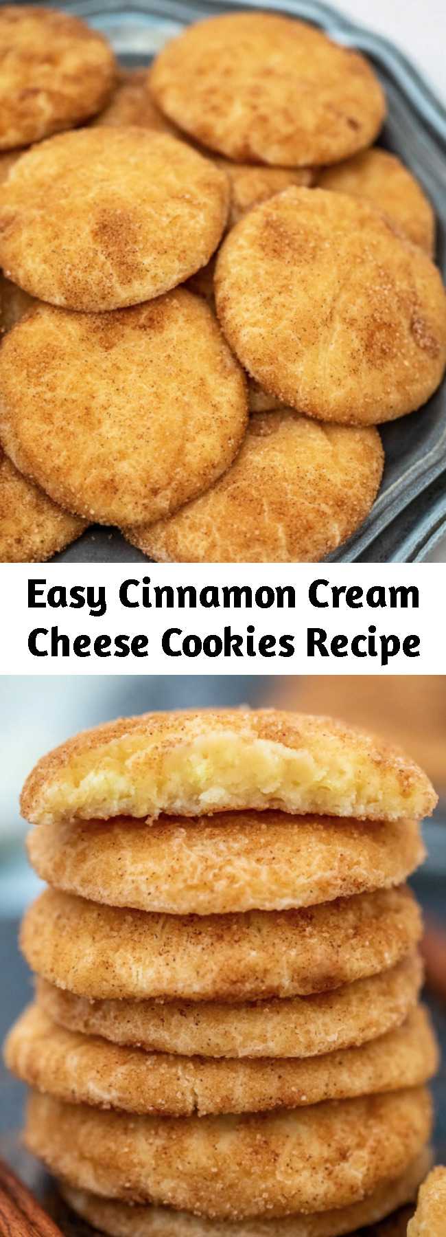 Easy Cinnamon Cream Cheese Cookies Recipe - Cinnamon Cream Cheese Cookies are soft, chewy, and irresistible! Celebrate the holidays with these snickerdoodles that will surely be a crowd-pleaser! #cookies #creamcheesecookies #christmascookies #christmasrecipes