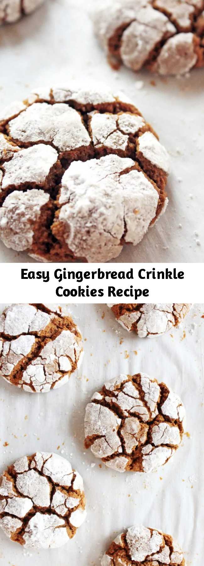 Easy Gingerbread Crinkle Cookies Recipe - Gingerbread crinkle cookies are a must-try during the holidays. They are chewy, full of ginger flavor and coated in sugar with exposed cookie cracks.