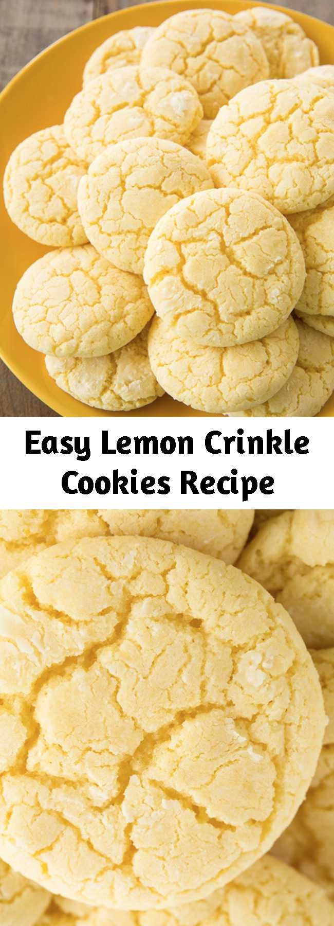 Easy Lemon Crinkle Cookies Recipe - These lemon crinkle crinkle cookies are the perfect dessert in the summer, but they also make the perfect holiday cookie in the winter. They’re brimming with lemon flavor and have a delicious, soft texture. They just melt in your mouth when they are warm out of the oven. Plus, they take less than 25 minutes to prepare!