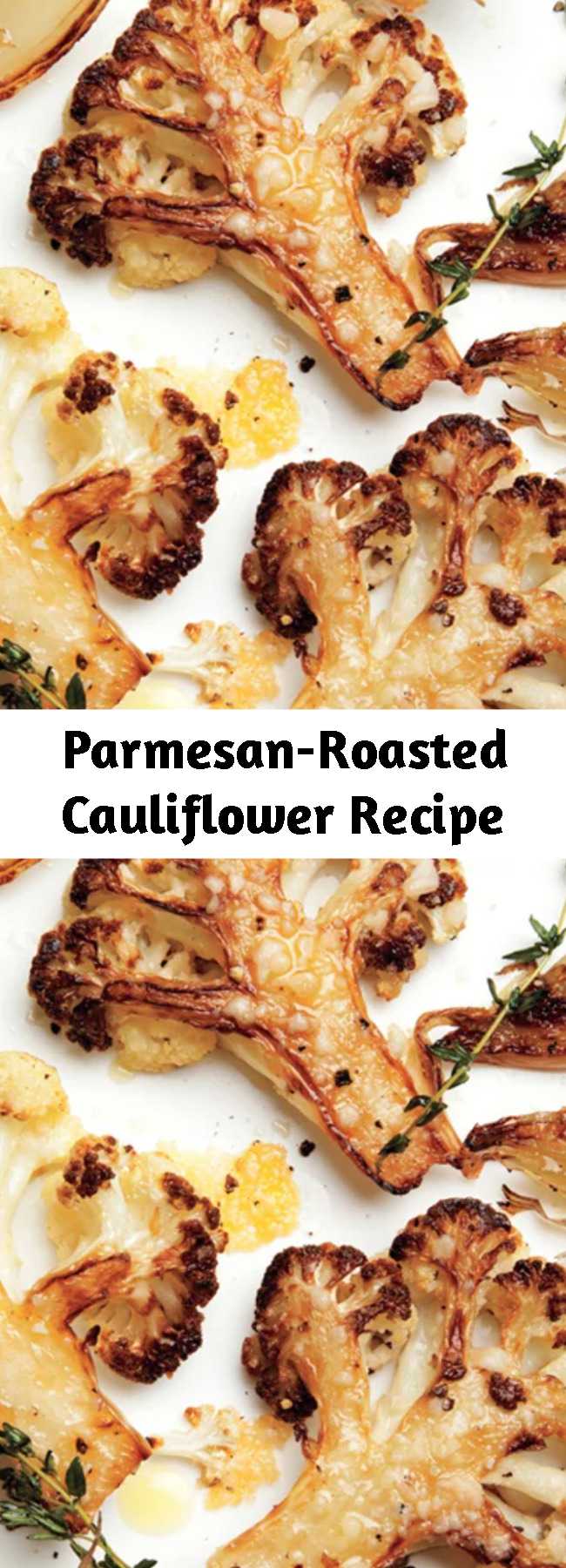 Parmesan-Roasted Cauliflower Recipe - The combination of meaty, caramelized, roasted cauliflower florets and some just-this-side-of-burnt onions has become our go-to winter side dish recipe.