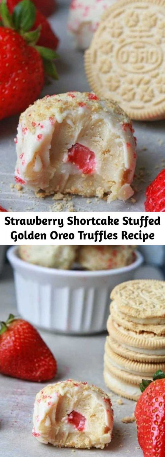 Strawberry Shortcake Stuffed Golden Oreo Truffles Recipe 9am Chef