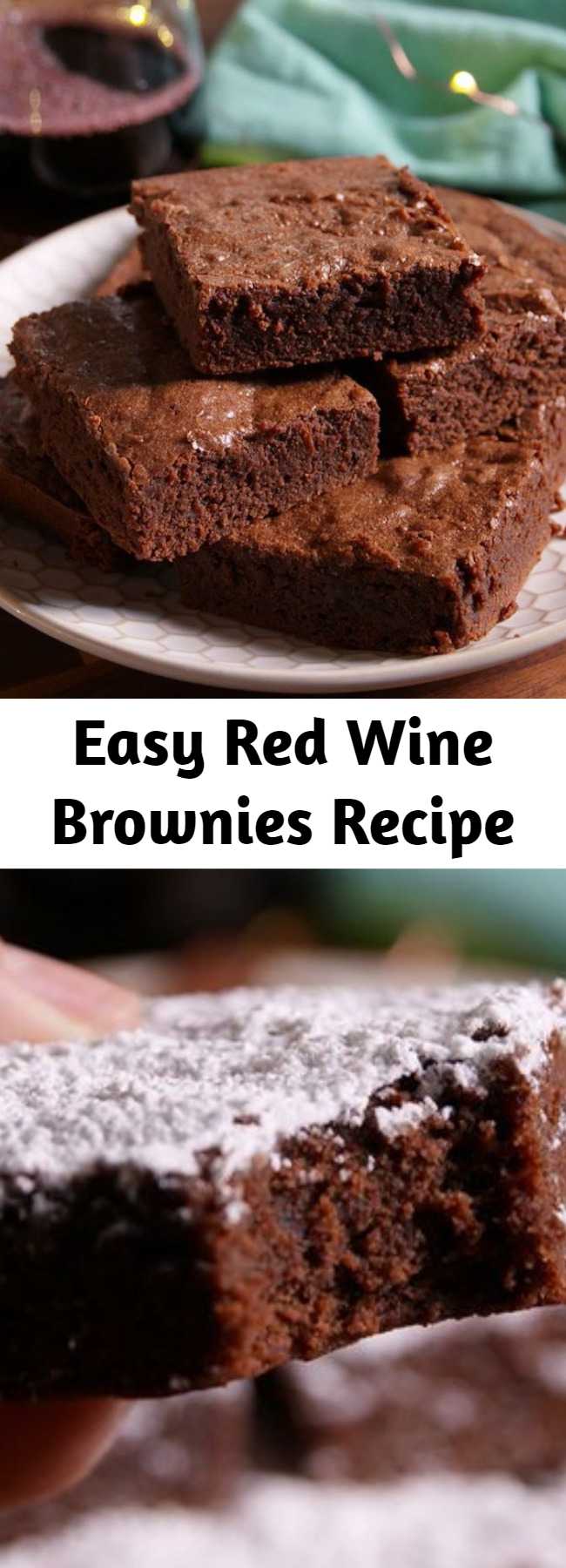 Easy Red Wine Brownies Recipe - Taking wine-and-chocolate night to a whole new fudgy level.