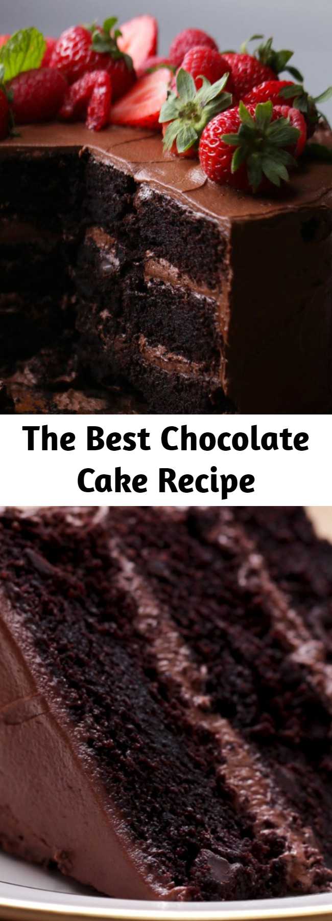 The Best Chocolate Cake Recipe - The Ultimate Chocolate Cake. This cake was a massive hit for a friends birthday, super moist and tasty! #cake #chocolate #dessert