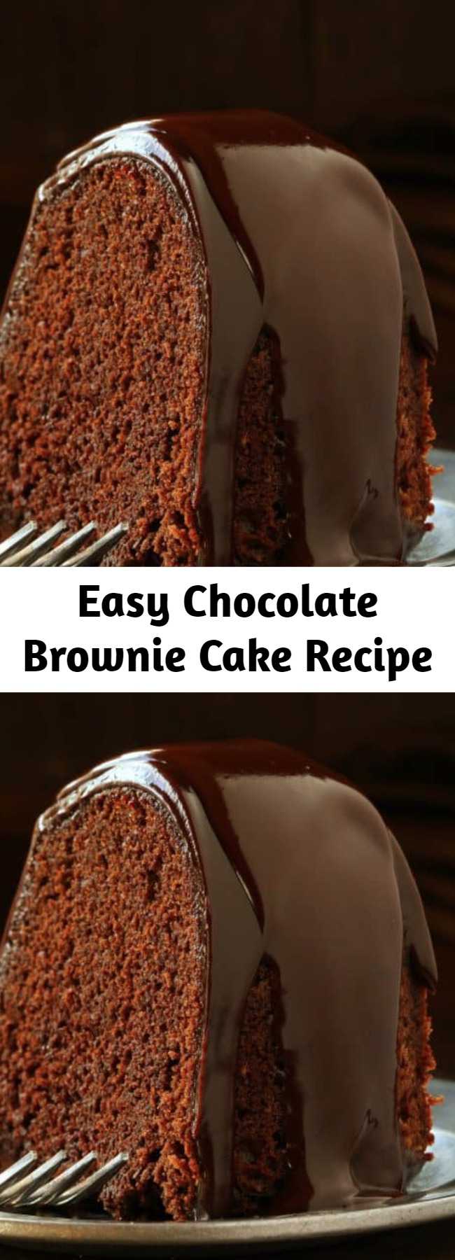 Easy Chocolate Brownie Cake Recipe - This delectable Chocolate Fudge Brownie Cake is the easiest chocolate cake I have ever made! I bake it for every occasion, including holidays! People are always shocked by the ingredients in this AMAZING cake... but Granny knew her stuff! Beyond easy but definitely impressive!