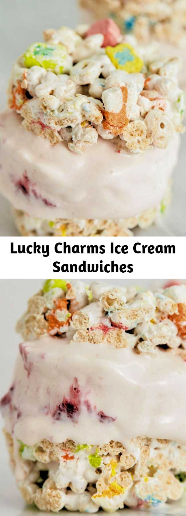 Lucky Charms Ice Cream Sandwiches - Looking for an amazing ice cream sandwich recipe? These Lucky Charms Ice Cream Sandwiches is the best!