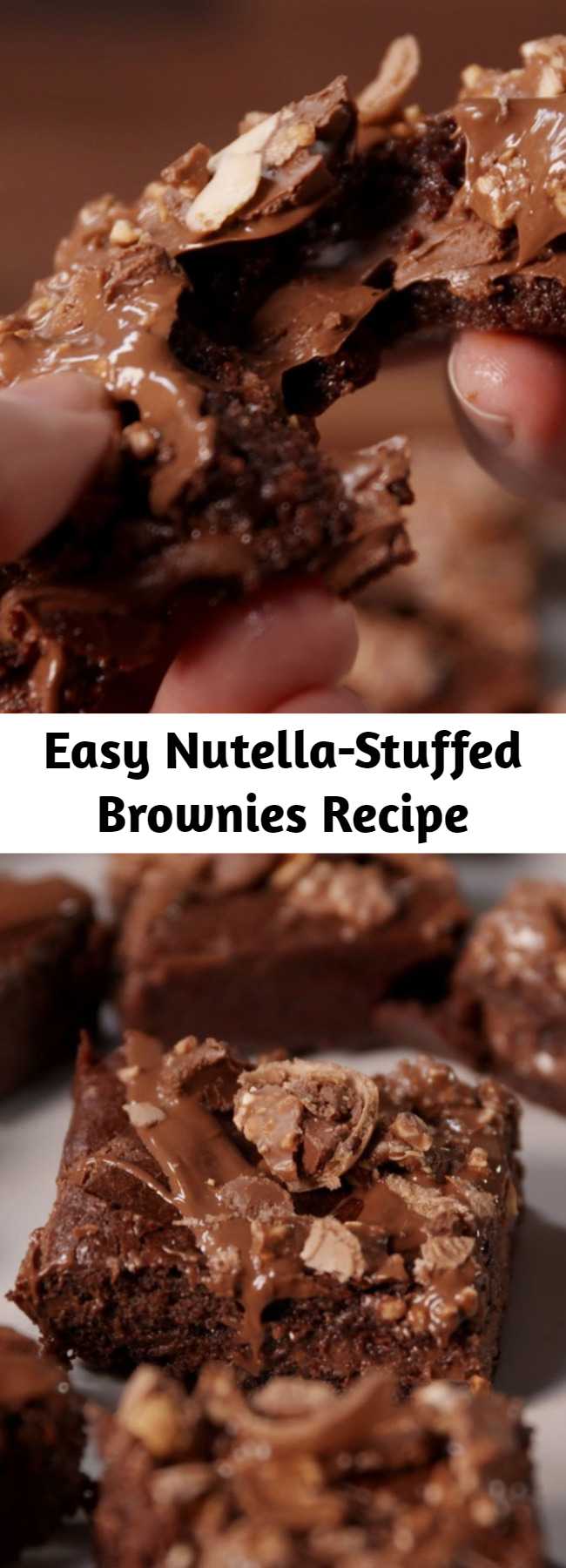 Easy Nutella-Stuffed Brownies Recipe - Looking for an easy brownie recipe? This Nutella-Stuffed Brownies Recipe is the best. We've died and gone to chocolate-hazelnut heaven.