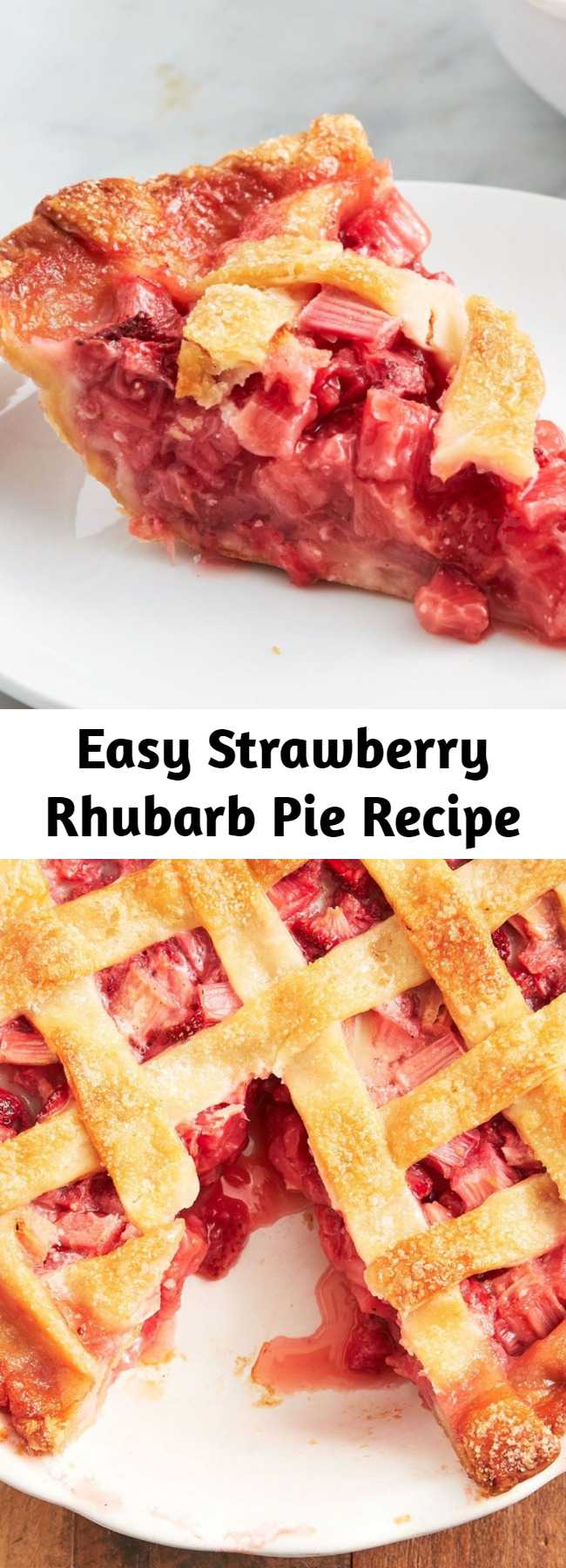 Easy Strawberry Rhubarb Pie Recipe - Strawberry rhubarb pie just got a lot easier!