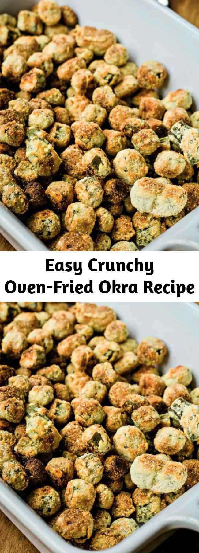 Easy Crunchy Oven-Fried Okra Recipe - This recipe is a bit healthier and easier to prepare. Make this delicious and Crunchy Oven-Fried Okra just one time and you may never go back to cooking fried okra on the stove! Plus, this “fried” okra recipe uses a fraction of the oil that you would need when pan frying which is an added health benefit!