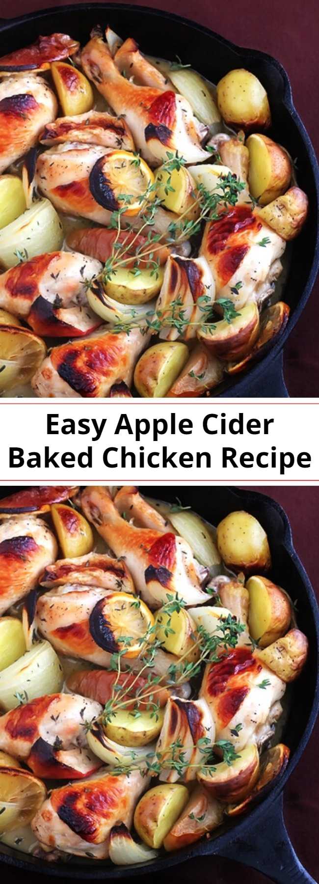 Easy Apple Cider Baked Chicken Recipe - Love apples and chicken? Then you are sure to love this Apple Cider Baked Chicken recipe! Blend your easy dinner favorites with the flavor of the season.
