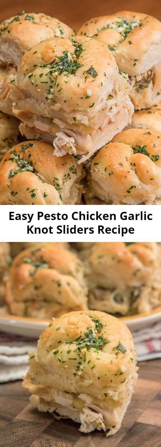 Easy Pesto Chicken Garlic Knot Sliders Recipe 9am Chef