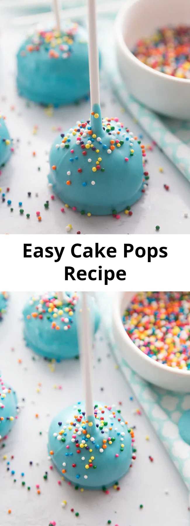 Easy Cake Pops Recipe - Such a fun and easy treat to make with kids! Perfect to make for birthday parties too! #recipes #kidsrecipes #snacks #treats #bestideasforkids