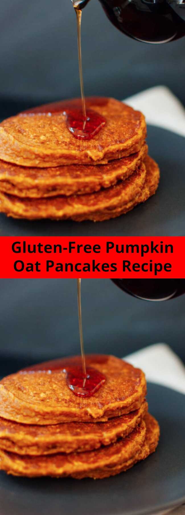 Gluten-Free Pumpkin Oat Pancakes Recipe - These fluffy, healthy pumpkin pancakes are laced with hearty oats and warming spices. Since they are made with oat flour, they are gluten free! Note that these pancakes should be cooked low and slow—use a lower temperature than you would with other pancakes so that the insides of the thick batter get nice and fluffy, but the outsides don’t get overdone.