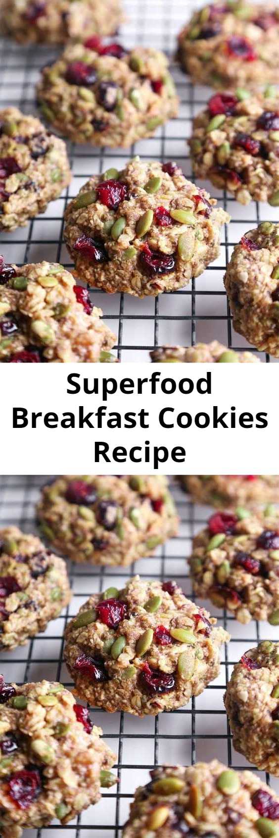 Superfood Breakfast Cookies Recipe - These cookies are jam-packed with nutritious ingredients and healthy enough for breakfast on the go! They're free of gluten, dairy, & refined sugar, and also vegan friendly!