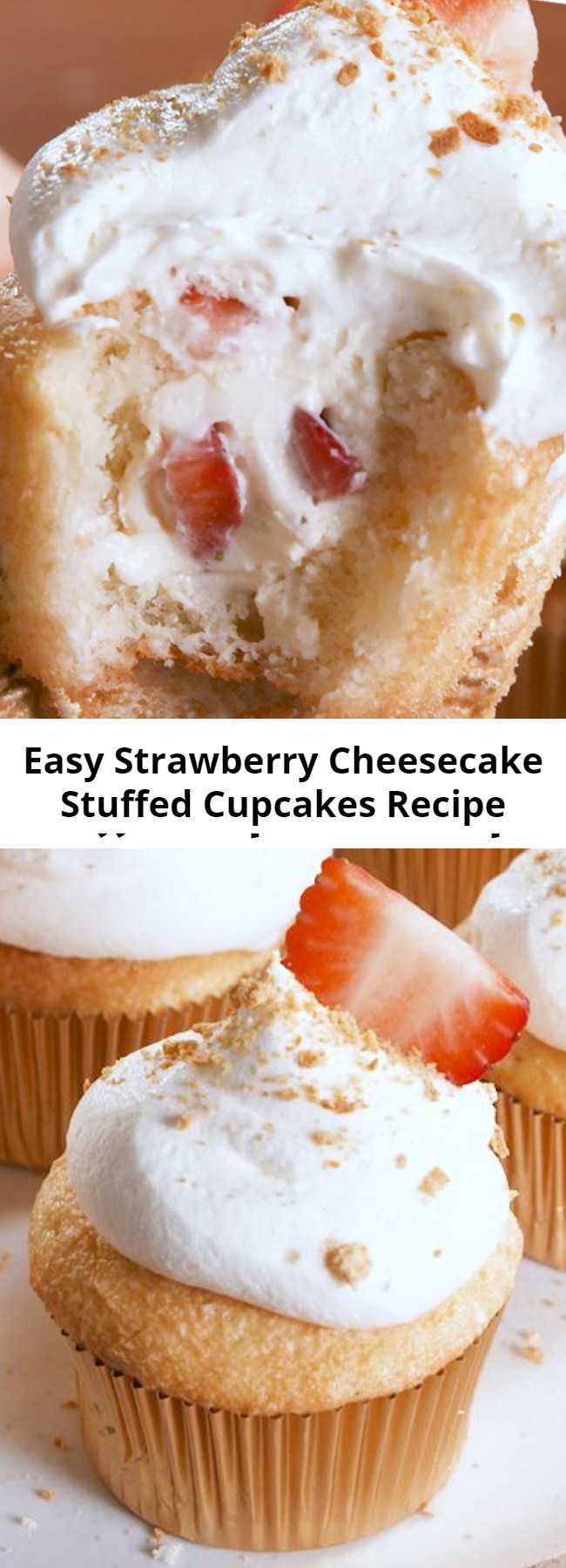 Strawberry Cheesecake Stuffed Cupcakes Recipe