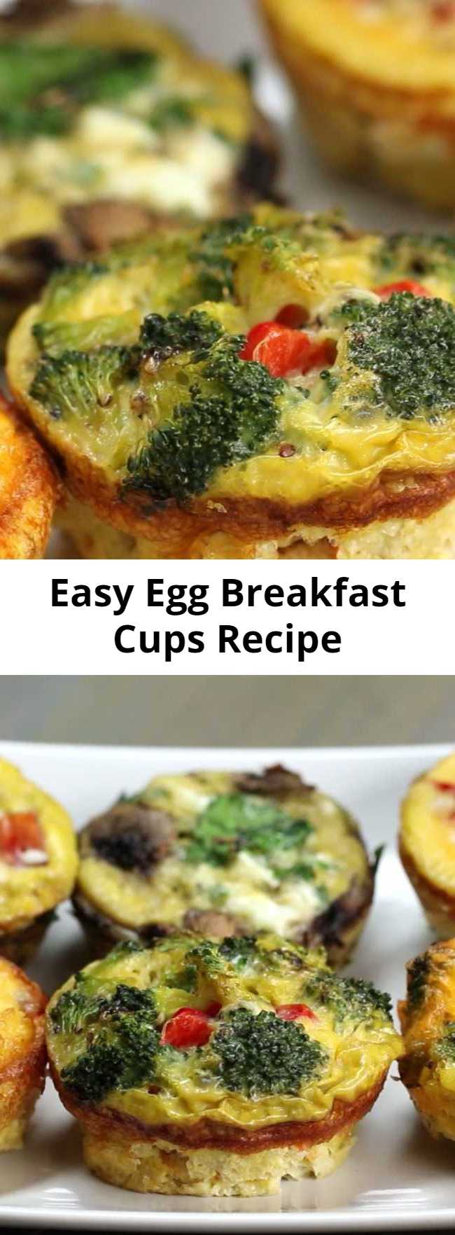 Easy Egg Breakfast Cups Recipe - Egg Breakfast Cups are low carb, filling and quick to grab while running out of the door! Can be cooked ahead of time and refrigerated for when you need them to grab and go!